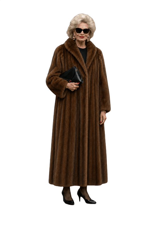 1980s Brown Fur Coat - Model
