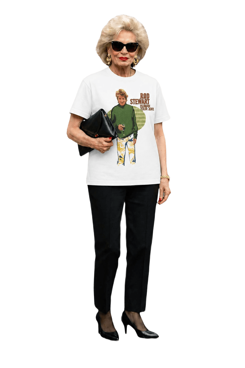 2000s White Cotton T-Shirt - Model