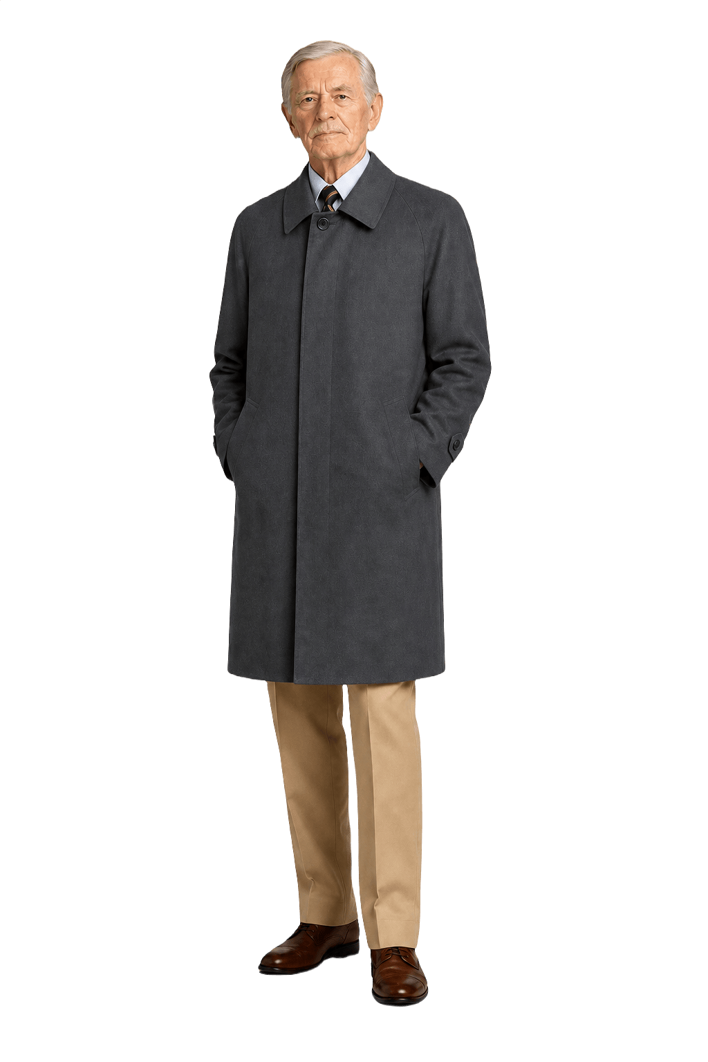 1960s Charcoal Grey Wool Blend Coat - Model