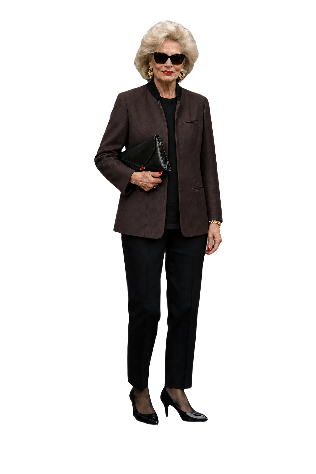 1980s Dark Brown Wool Blend Blazer - Model