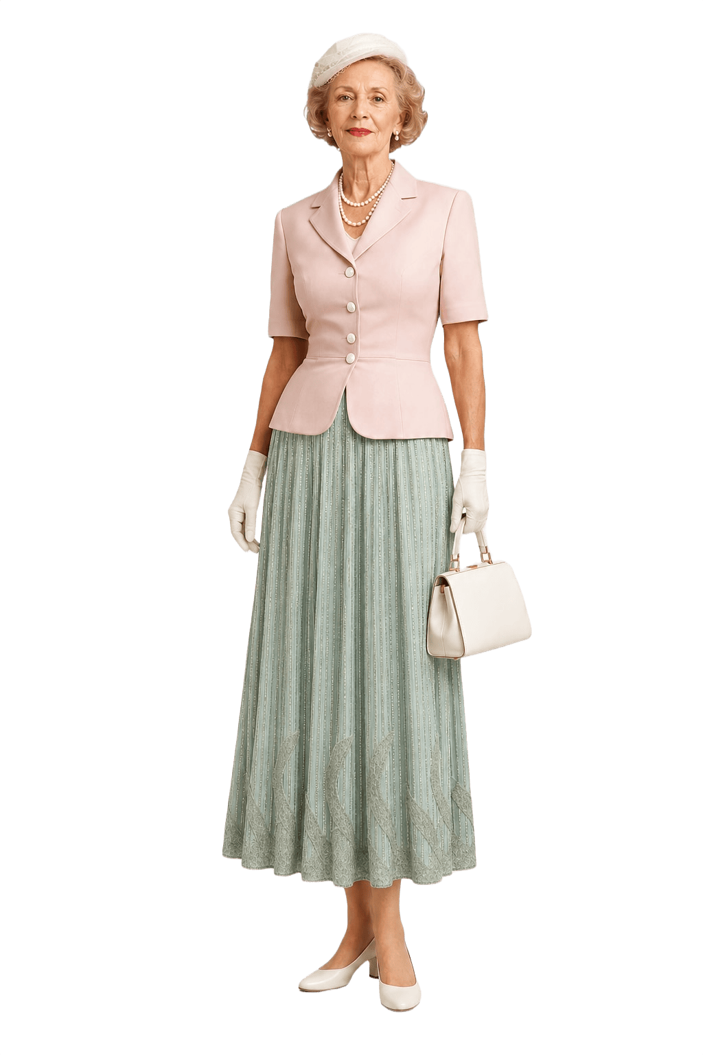 1950s Mint Green Synthetic Blend Skirt - Model