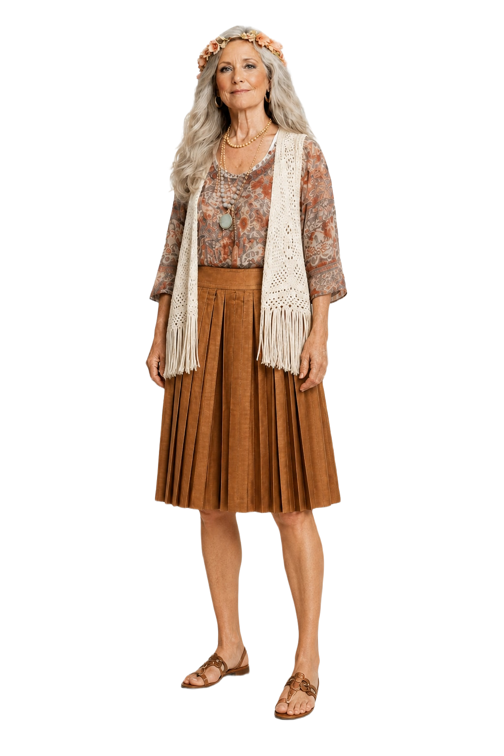1950s Mustard Wool Skirt - Model