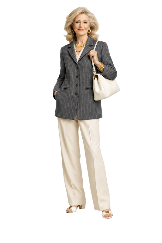 1970s Charcoal Grey Wool Blend Blazer - Model