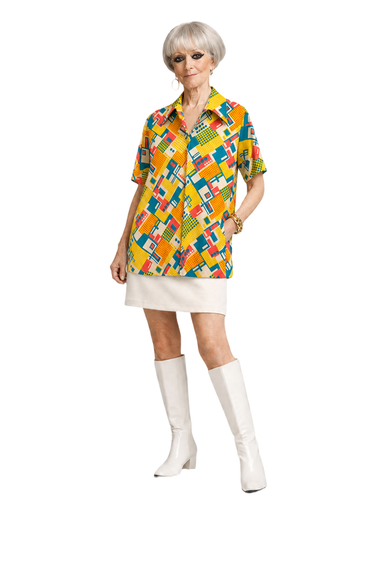 1960s Multicolor Polyester Shirt - Model