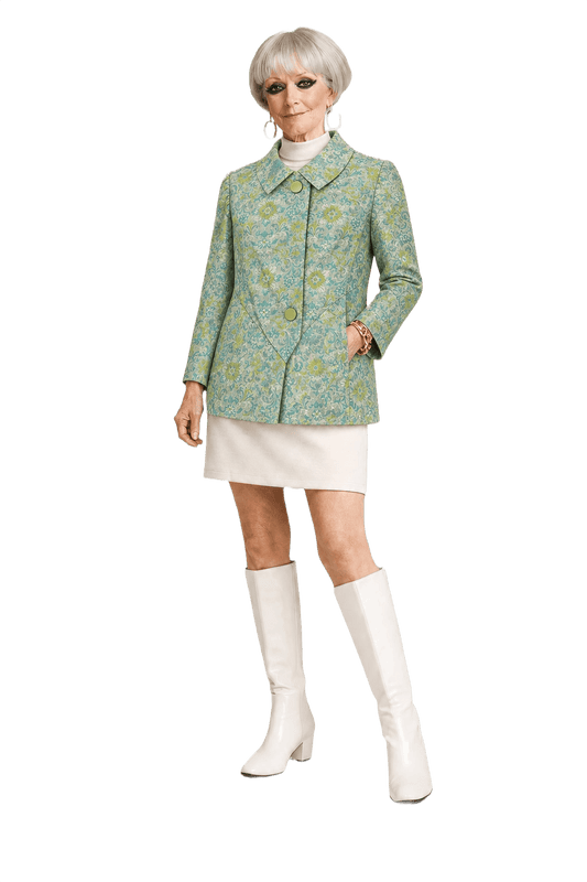 1960s Green Silk Jacket - Model