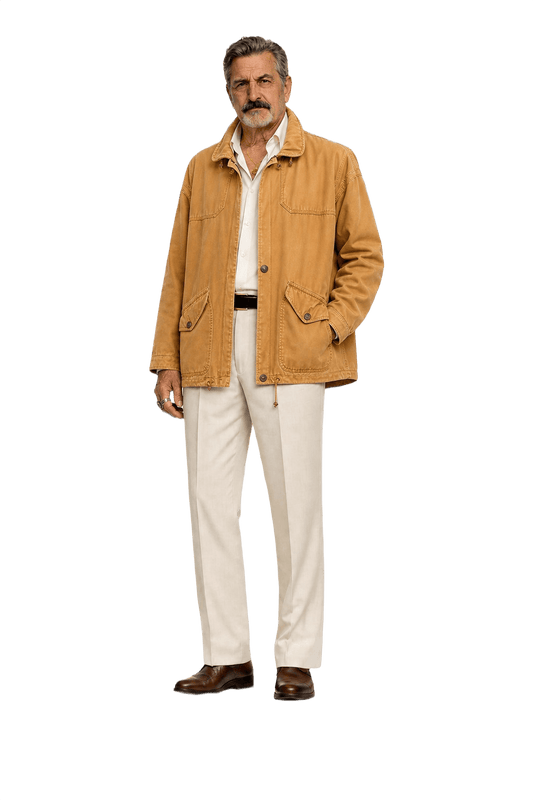 1980s Tan Cotton Jacket - Model