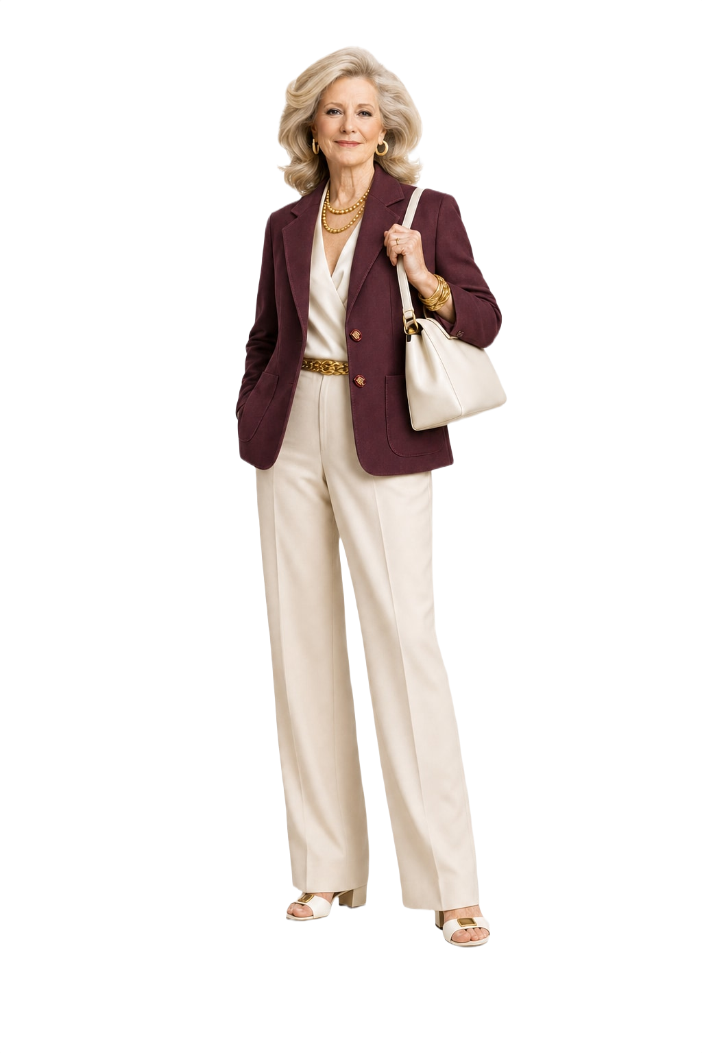 1970s Burgundy Wool Blend Blazer - Model
