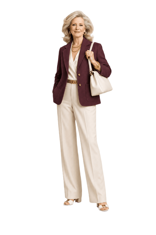 1970s Burgundy Wool Blend Blazer - Model