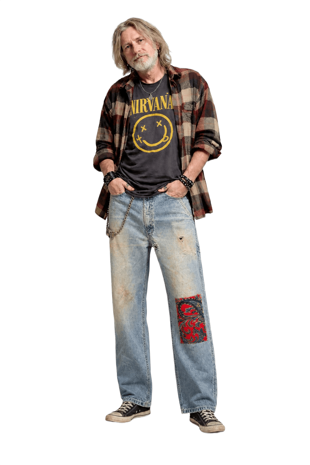 1990s Light Blue Cotton Jeans - Model