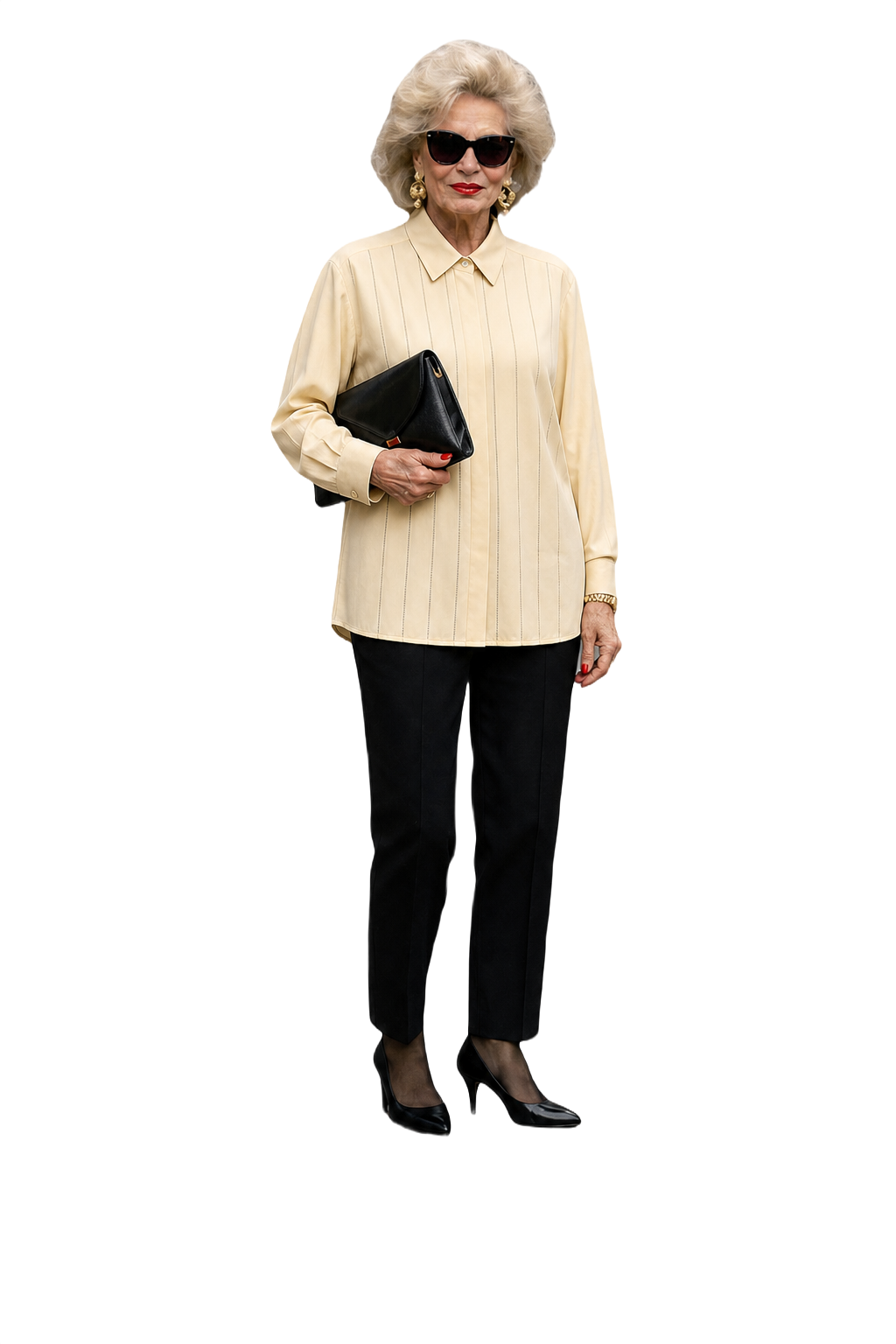 1980s Cream Silk Shirt - Model