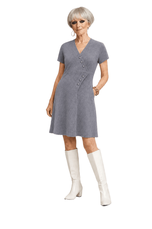 1960s Lavender Synthetic Blend Dress - Model