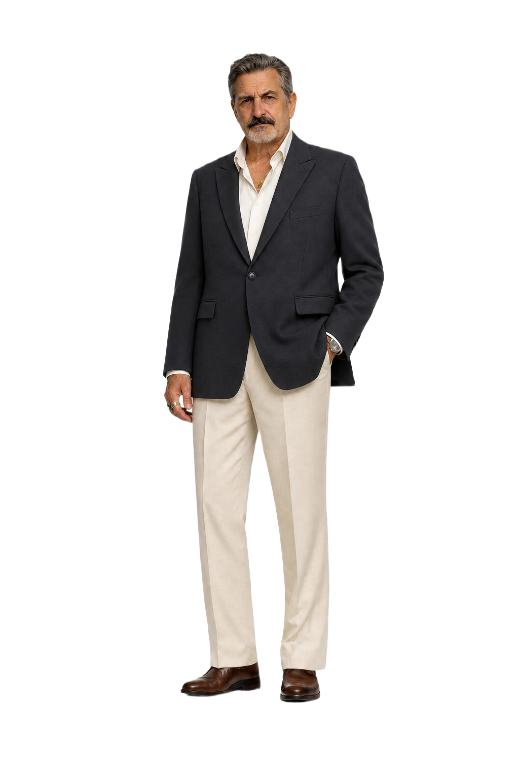 1990s Black Wool Blend Blazer - Model