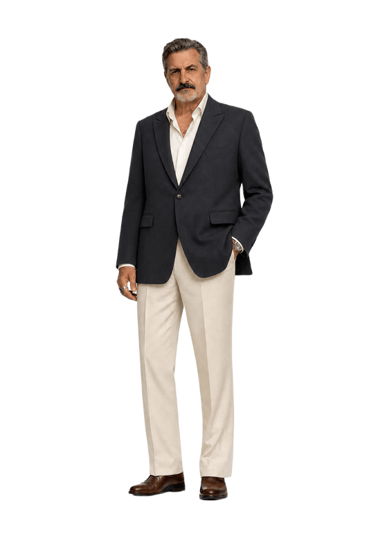 1990s Black Wool Blend Blazer - Model
