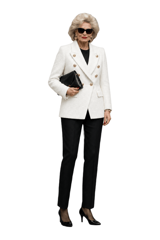 1970s Ivory Synthetic Blend Blazer - Model