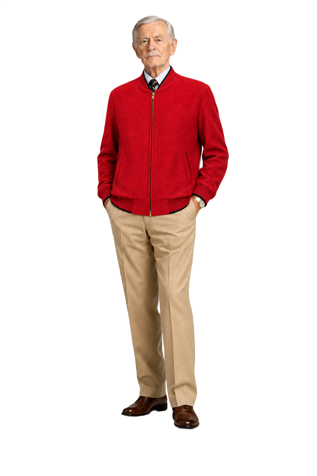 1960s Red Polyester Jacket - Model