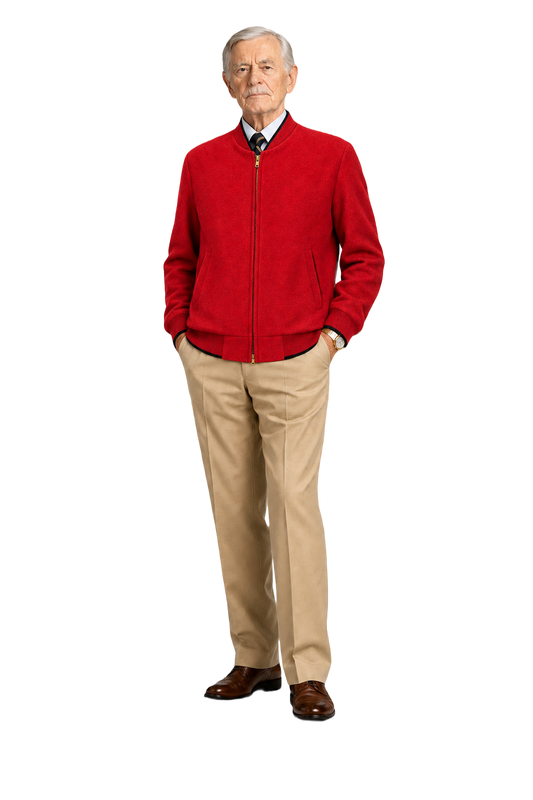 1960s Red Polyester Jacket - Model