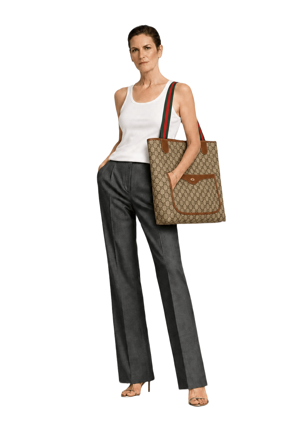 1990s Beige Canvas Bag - Model