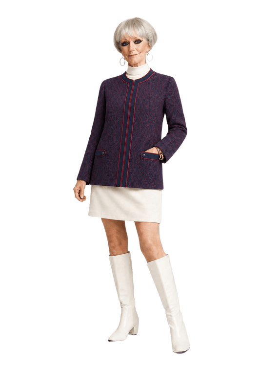 1960s Navy Blue Polyester Jacket - Model