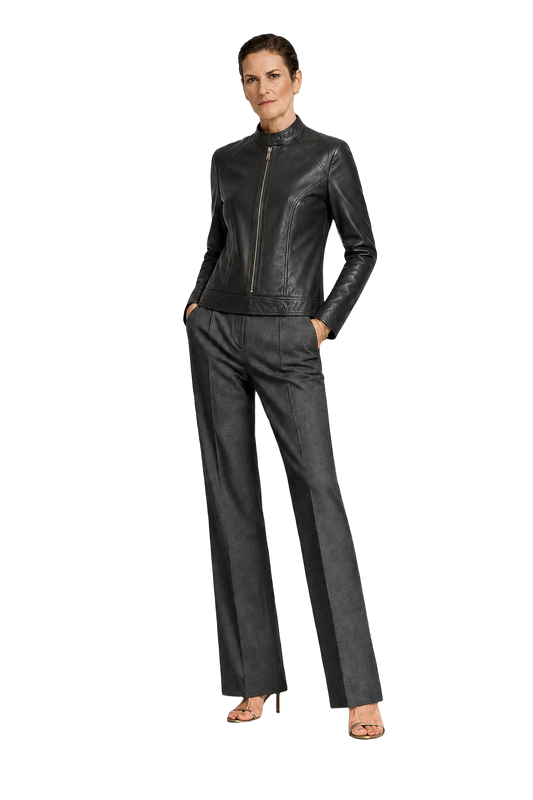 1990s Black Leather Womens Leather Jacket - Model