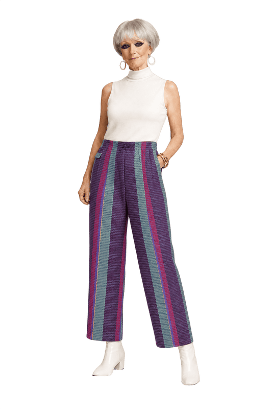 1960s Purple Red Cotton Trousers - Model