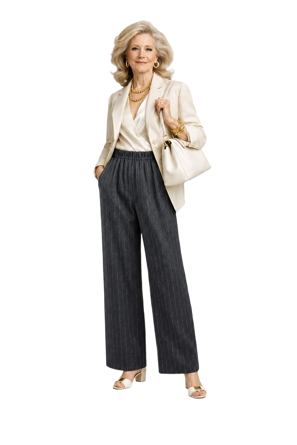 1970s Charcoal Grey Cotton Pants - Model