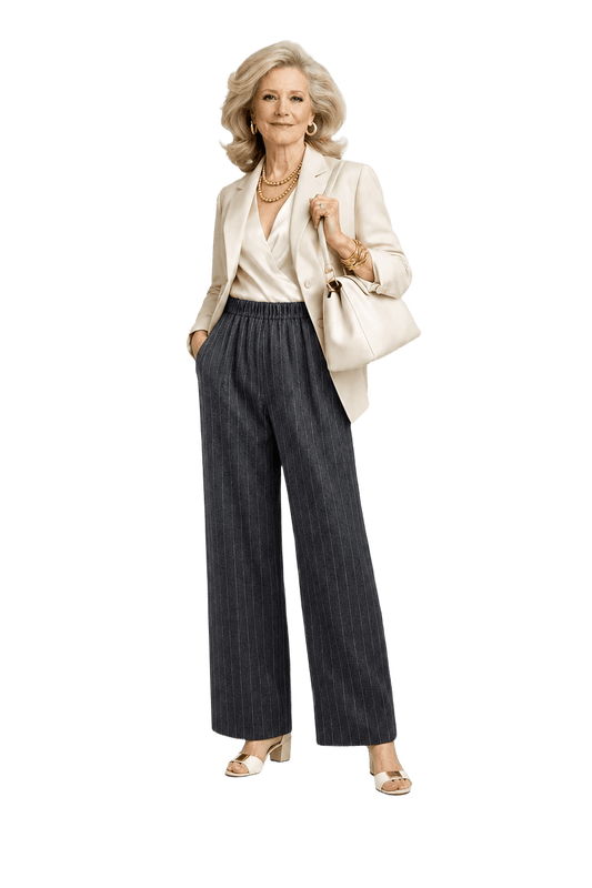 1970s Charcoal Grey Cotton Pants - Model