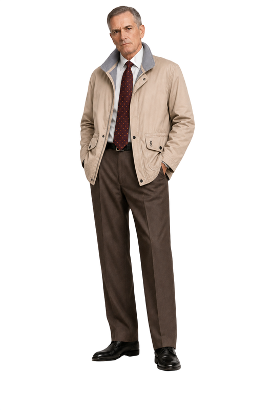 1960s Beige Polyester Jacket - Model