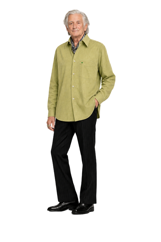 1980s Light Green Cotton Blend Shirt - Model