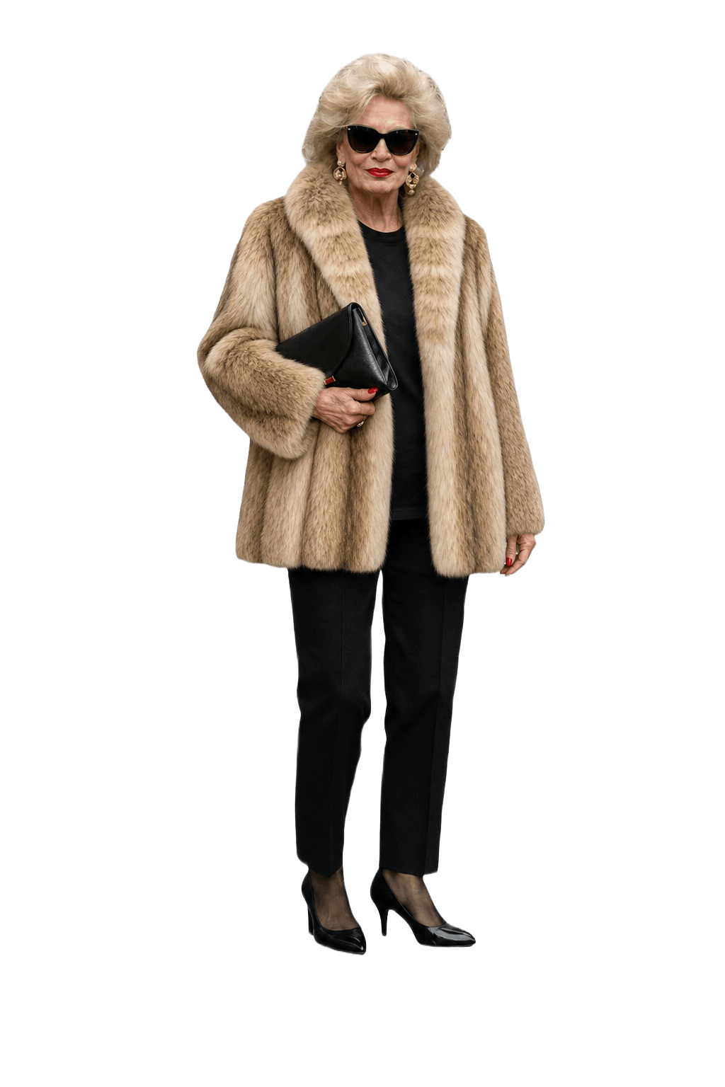 1980s Beige Fur Coat - Model