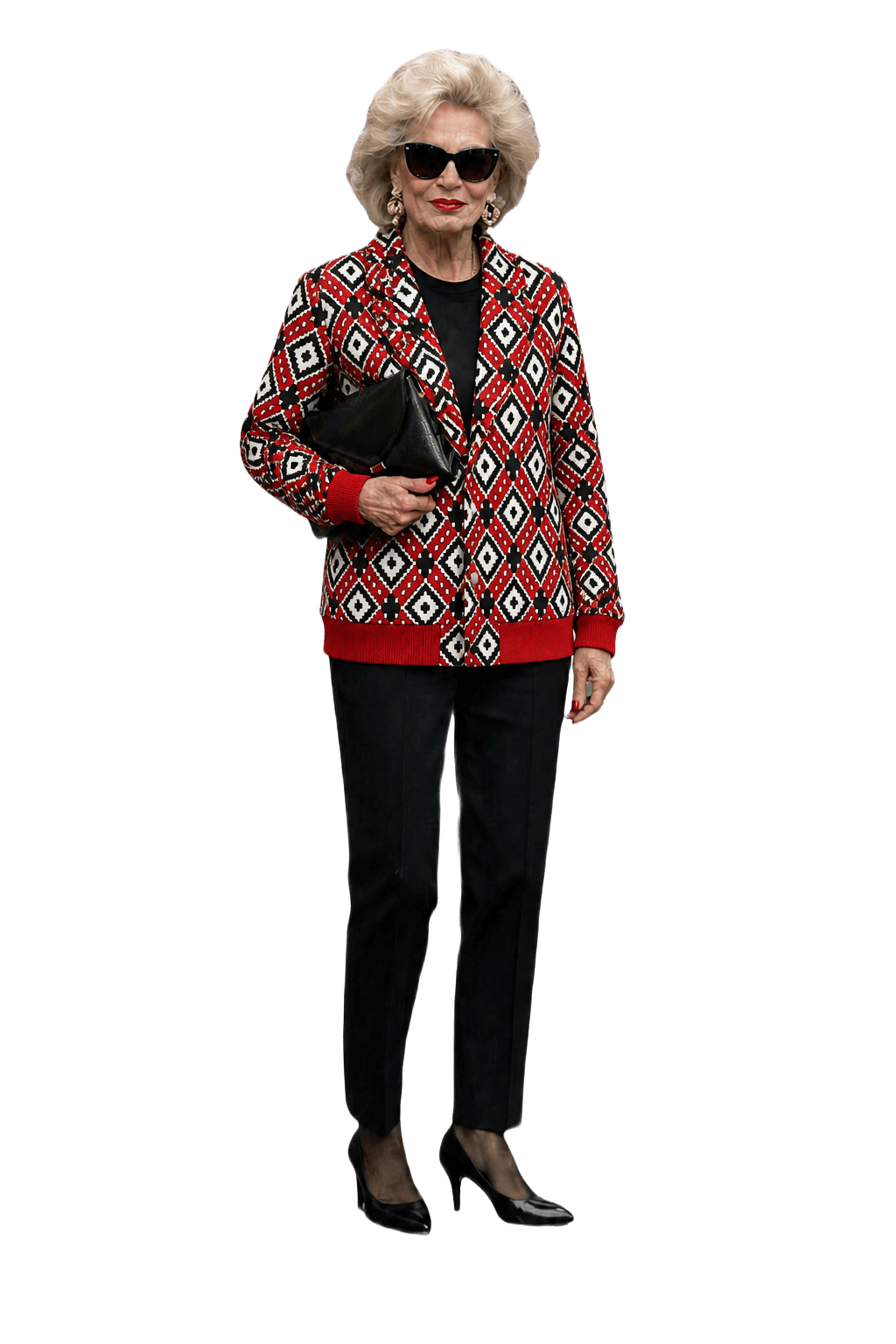 1980s Red Synthetic Blend Jacket - Model