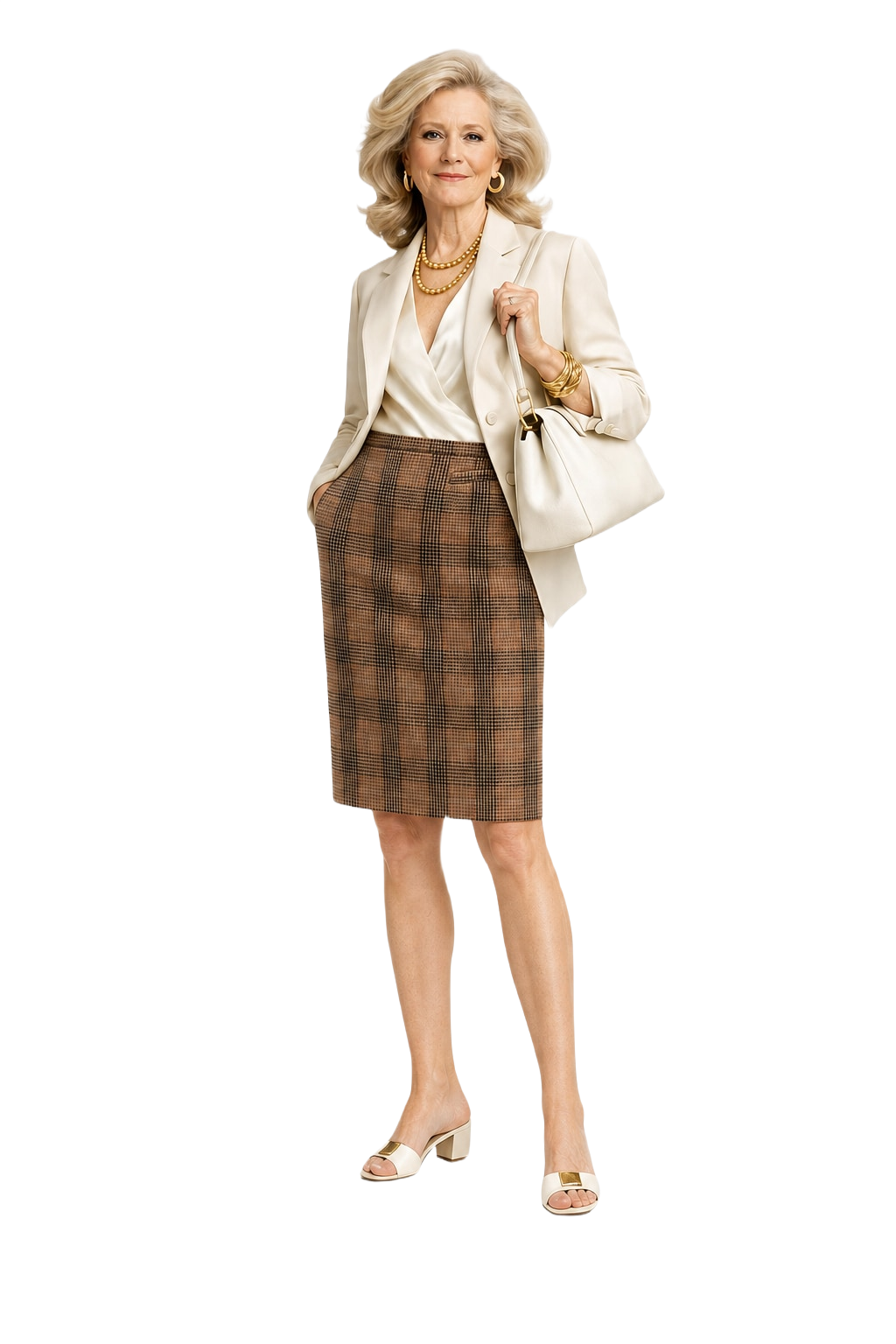 1960s Brown Wool Skirt - Model