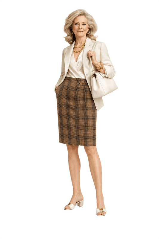 1960s Brown Wool Skirt - Model