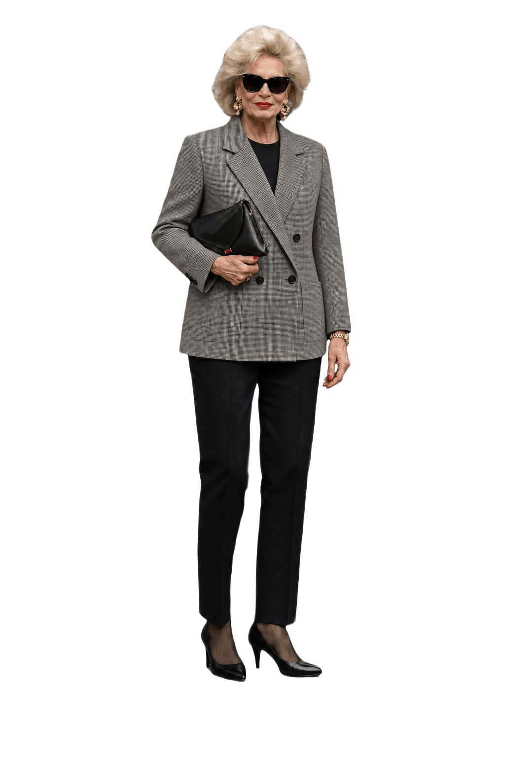 1980s Gray Wool Blend Blazer - Model