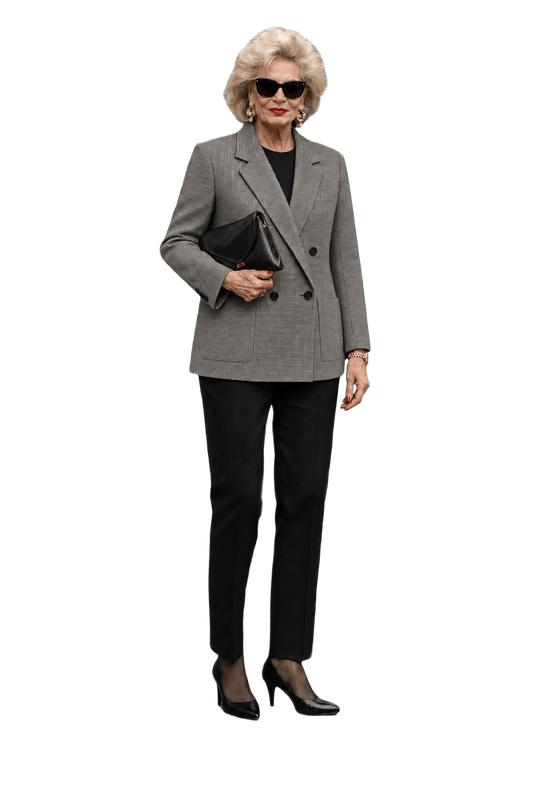 1980s Gray Wool Blend Blazer - Model