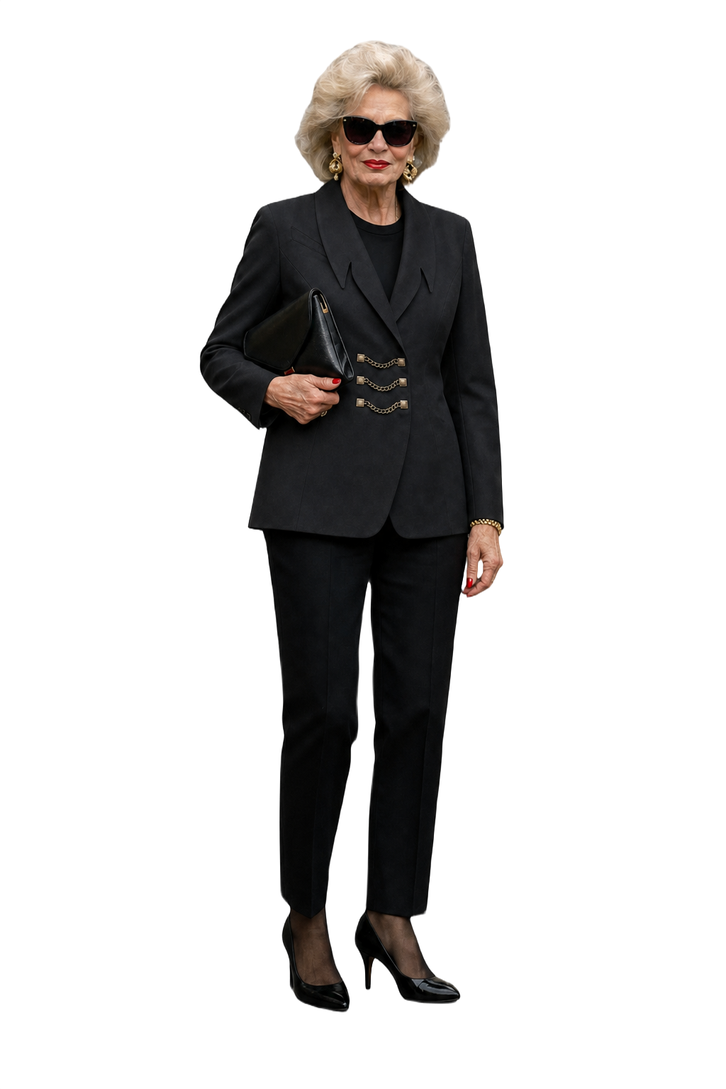 1980s Black Wool Blend Jacket - Model