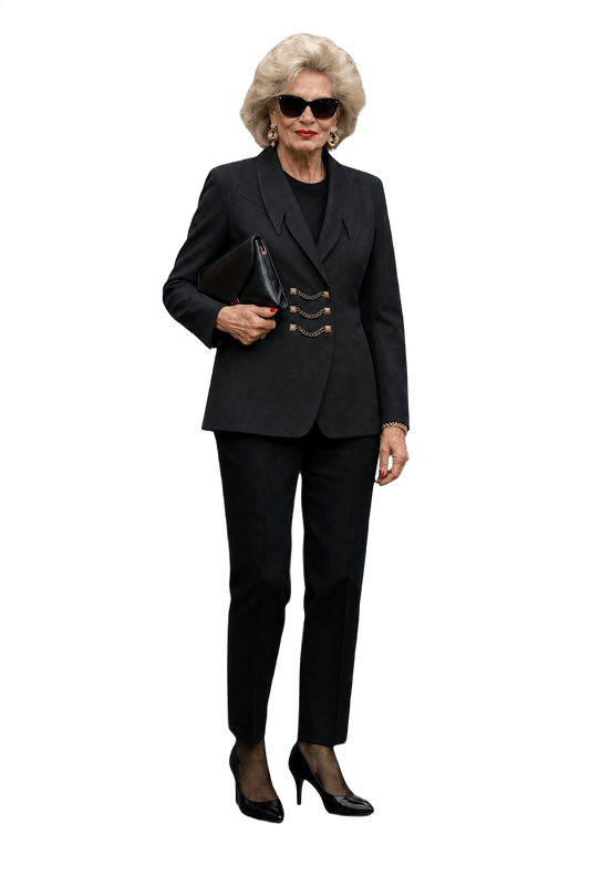 1980s Black Wool Blend Jacket - Model