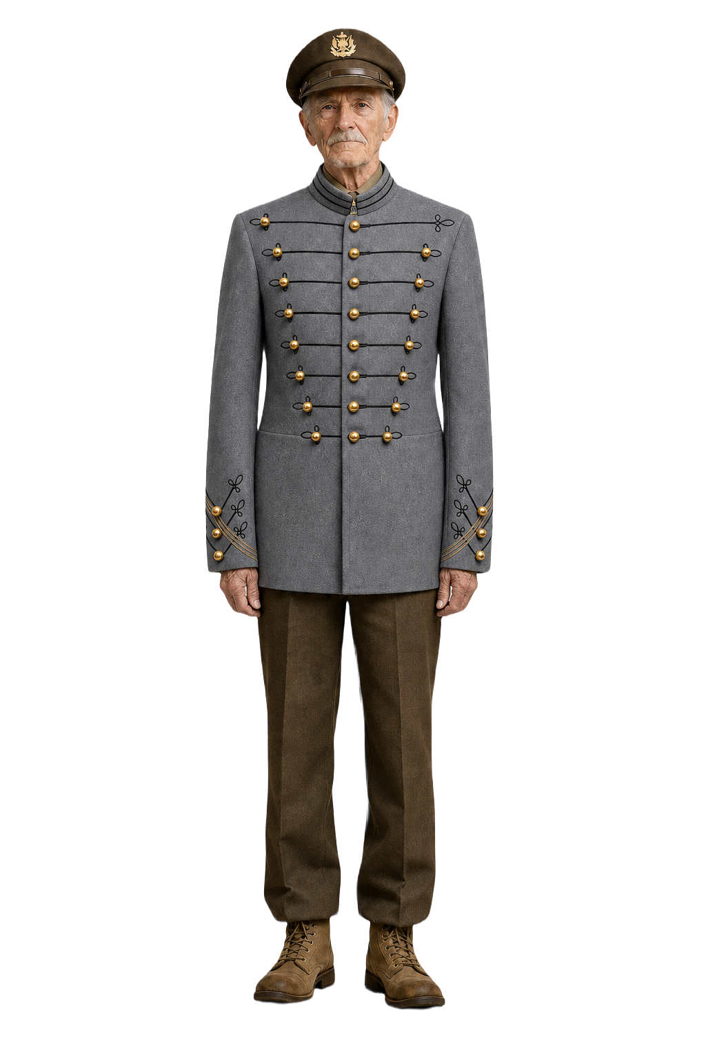 1940s Grey Wool Coat - Model