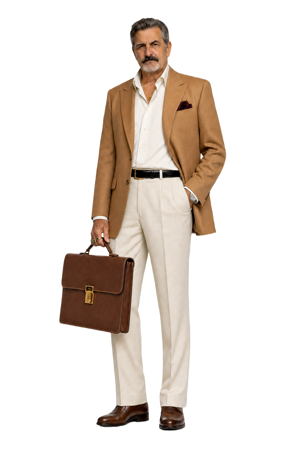 1980s Brown Leather Briefcase - Model