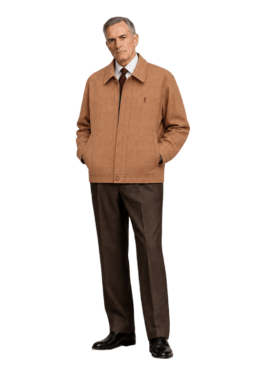 1990s Tan Cotton Jacket - Model