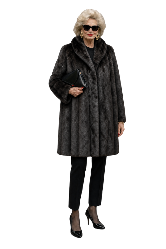 1980s Dark Brown Fur Coat - Model