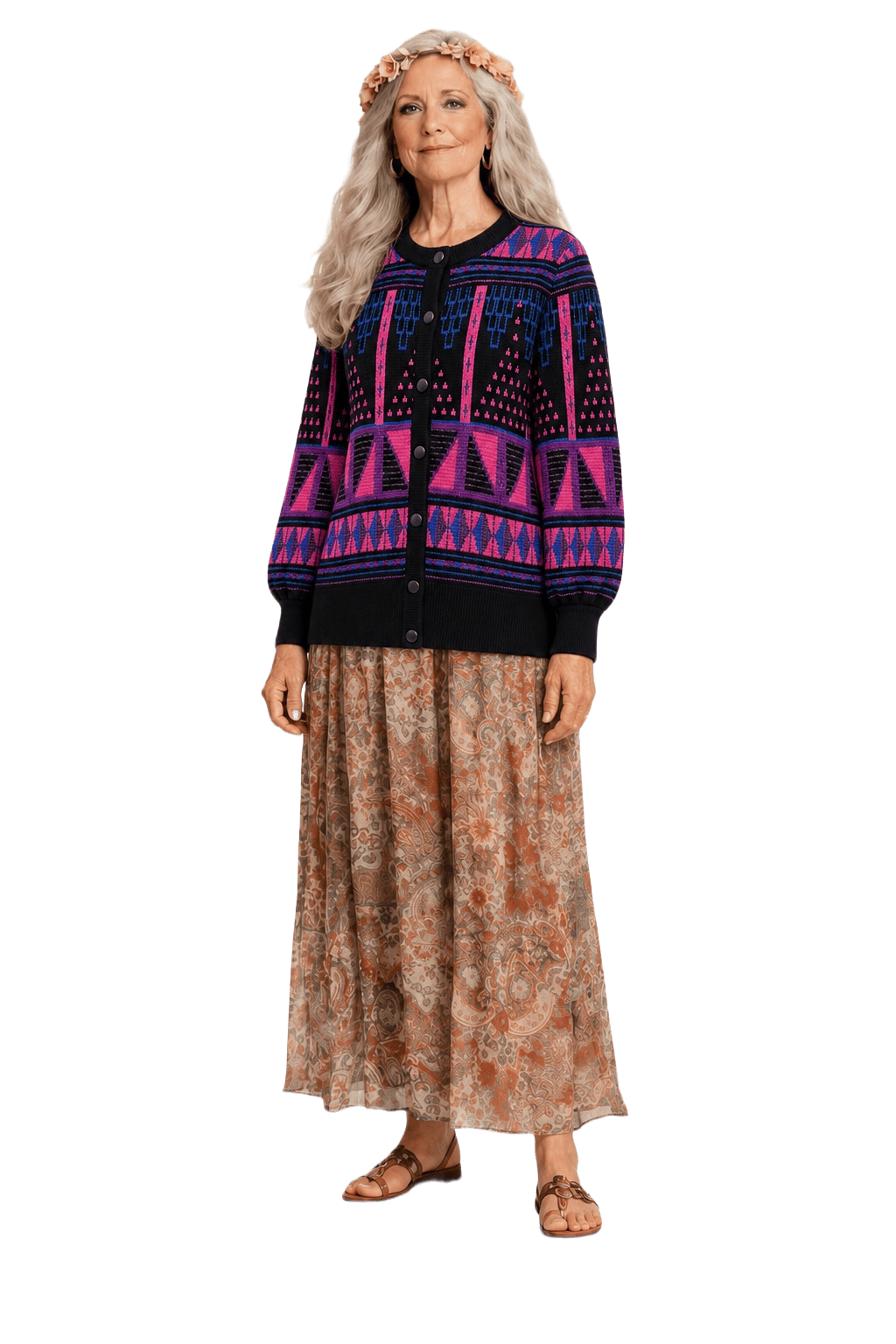 1980s Black Knit Sweater - Model