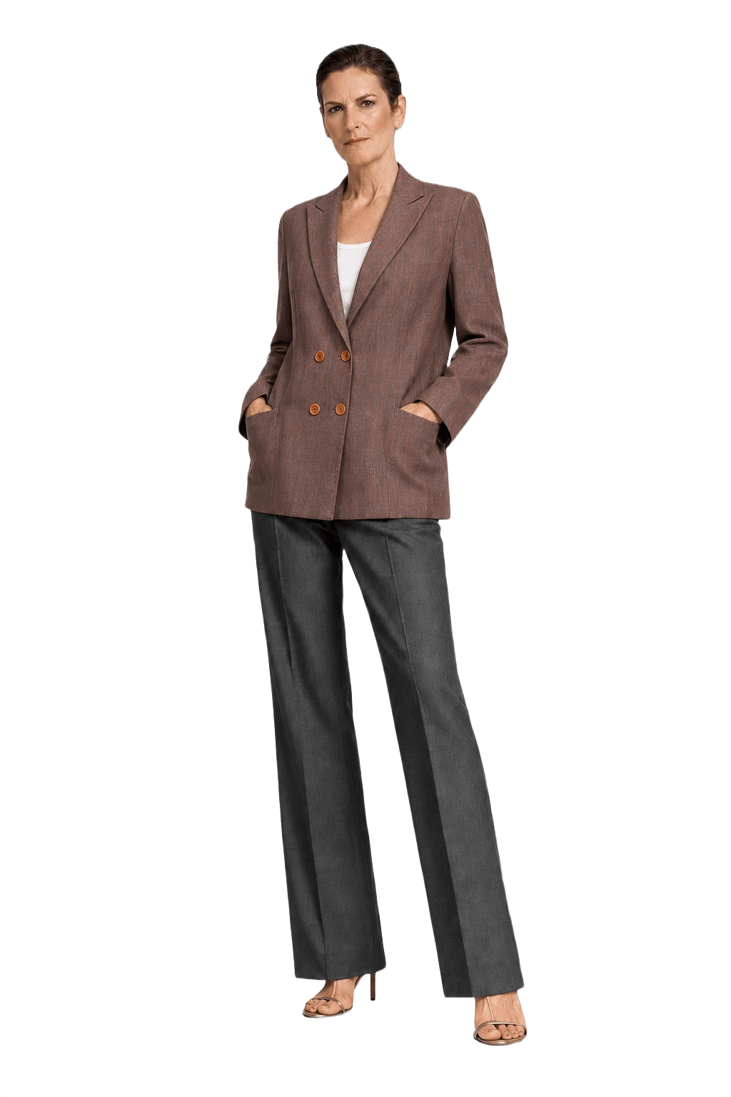 1990s Brown Wool Blazer - Model