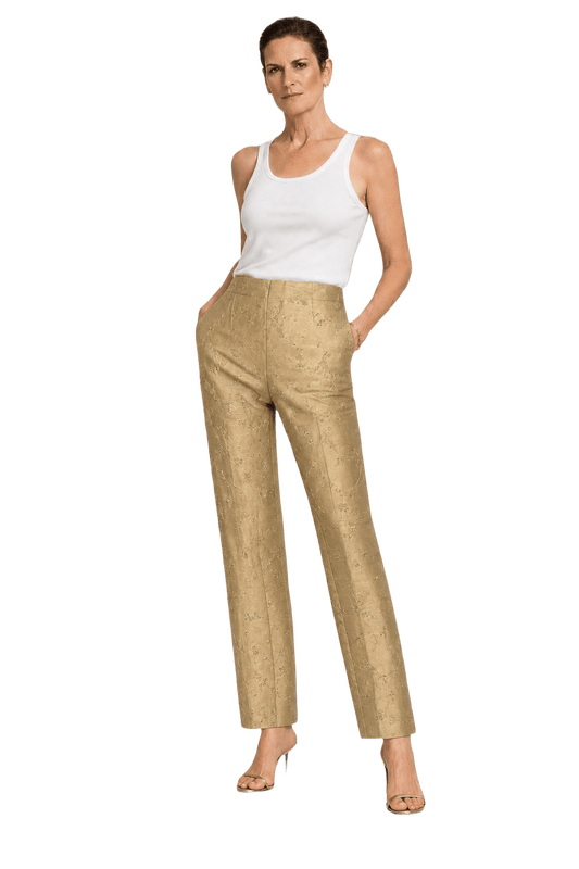 1990s Gold Satin Pants - Model