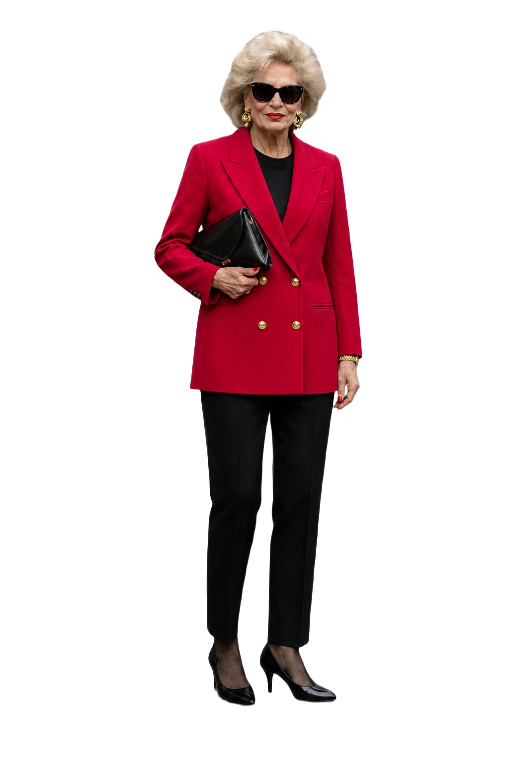 1980s Bright Red Wool Blazer - Model