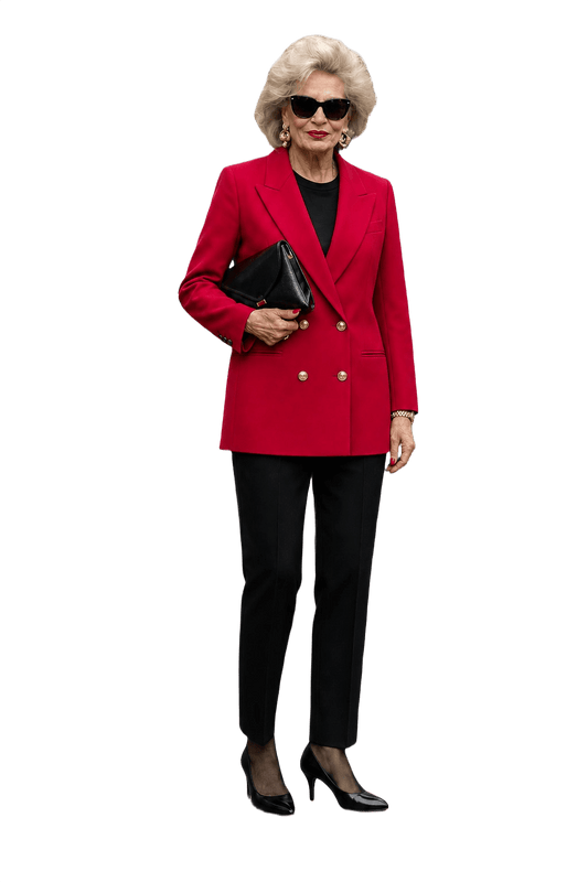 1980s Bright Red Wool Blazer - Model
