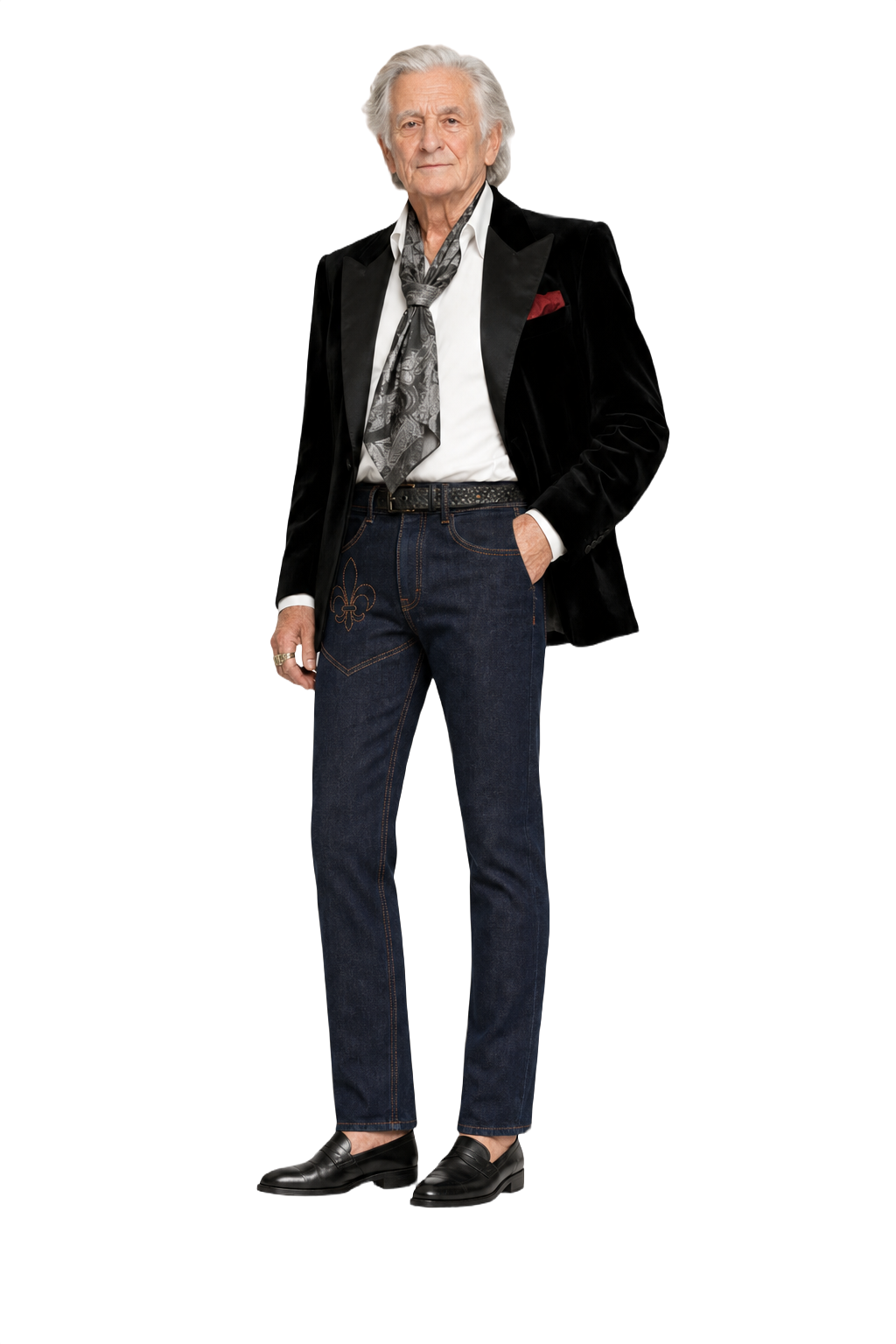 1970s Dark Blue Cotton Denim Jeans - Model