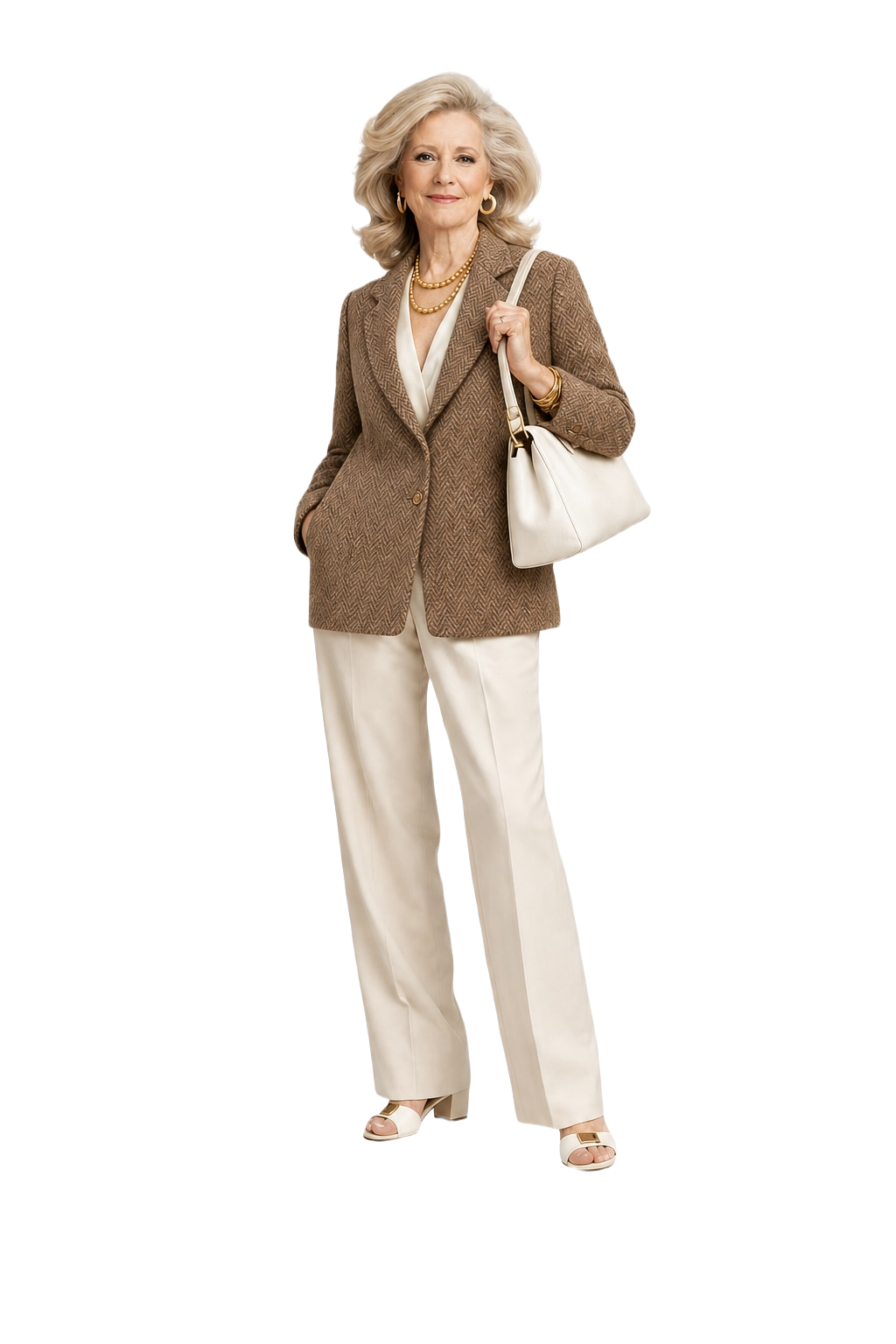 1970s Brown Wool Blend Blazer - Model