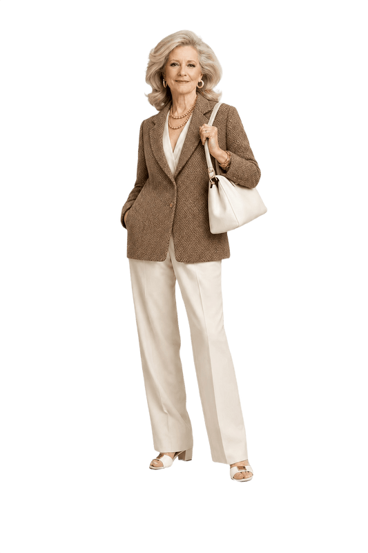 1970s Brown Wool Blend Blazer - Model