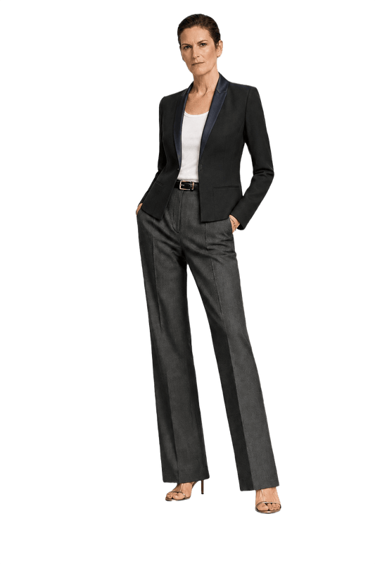 1980s Black Wool Blend Blazer - Model