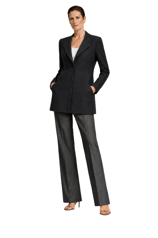 [1980s] Black Wool Blend Blazer - Model
